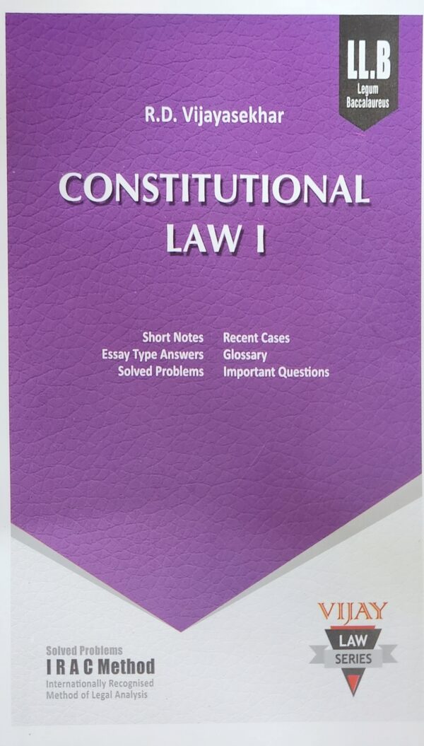 BUY CONSITUTIONAL LAW - I | VIJAY LAW SERIES | R.D VIJAYASEKHAR