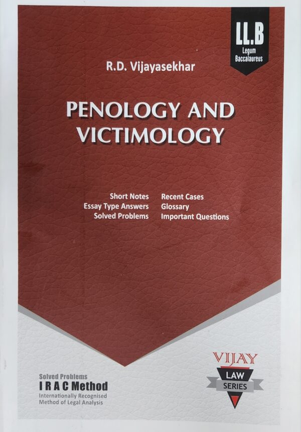 BUY PENOLOGY AND VICTIMOLOGY | VIJAY LAW SERIES | R D VIJAYASEKHAR | 5 TH EDITION |