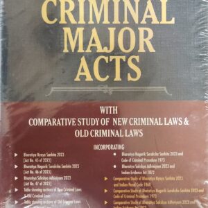 a book with gold text on it. New Criminal Major Acts pocket 2024 Taxmann's