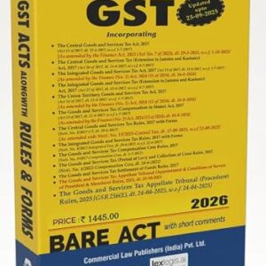 BUY GST BARE ACT | GST COMMERCIAL BARE ACT | WITH SHORT COMMENTS | LATEST EDITION 2026 |