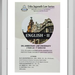 BUY ENGLISH II USHA | 2025 | LATEST EDITION | BEST GUIDE FOR BL LLB STUDENTS | USHA JAGANATHAN LAW SERIES