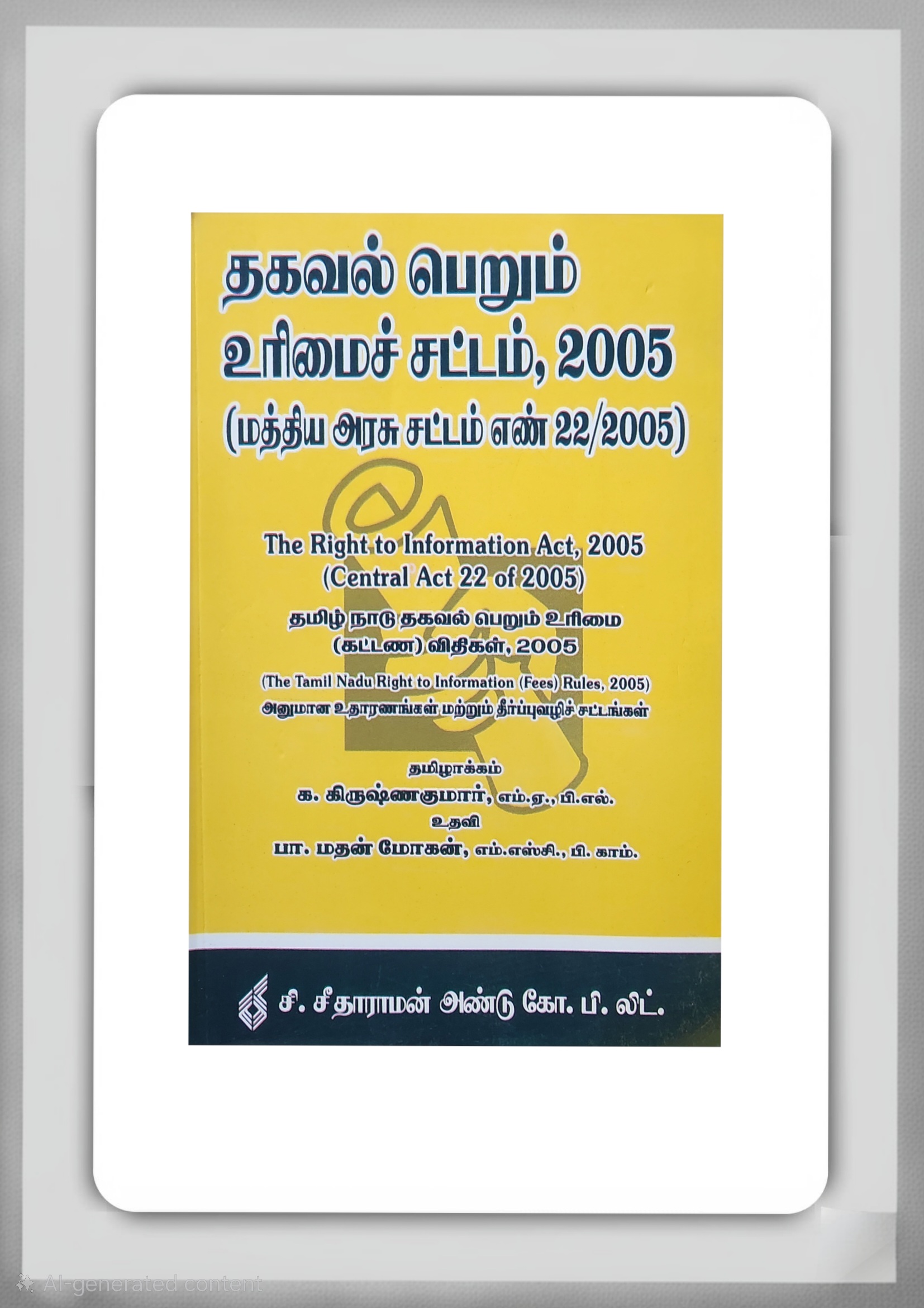 BUY RIGHT TO INFORMATION ACT TAMIL CS AND CO 2005 | தகவல் பெறும் உரிமைச் சட்டம் CS AND CO 2005 | BEST BOOK FOR PUBLIC | LATEST EDITION | C SITARAMAN PUBLICATION | 2025 | BUY RIGHT TO INFORMATION ACT TAMIL CS AND CO 2005 | தகவல் பெறும் உரிமைச் சட்டம் CS AND CO 2005 | BEST BOOK FOR PUBLIC | LATEST EDITION | C SITARAMAN PUBLICATION | 2025 |
