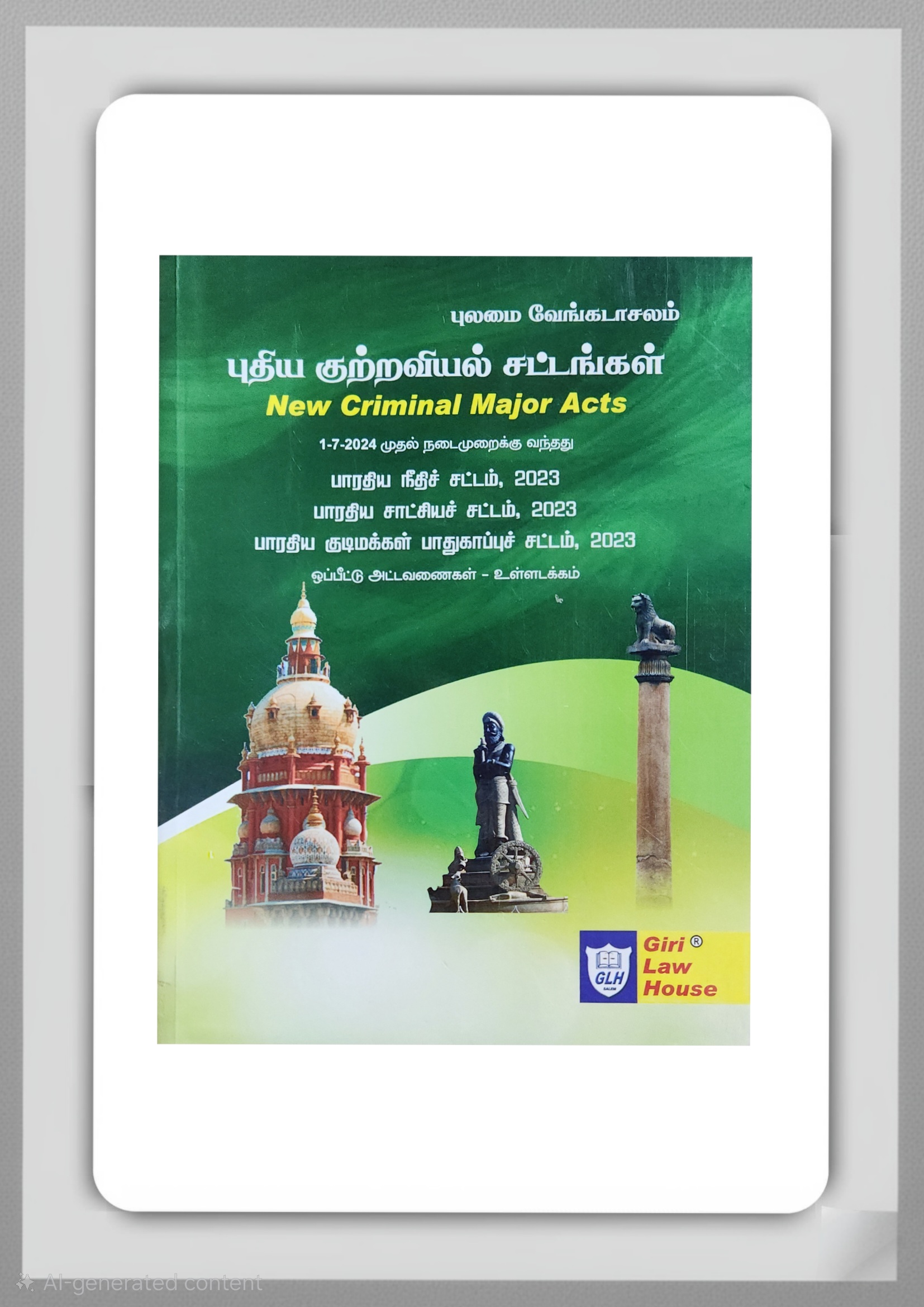 BUY NEW MAJOR CRIMINAL ACT TAMIL PULAMAI VENKATACHALAM | புதிய முக்கிய குற்றவியல் சட்டங்கள் புலமை வேங்கடாச்சலம் | GIRI LAW HOUSE PUBLICATION | LATEST EDITION | 2025 | BEST BOOK FOR LAW PROFESSIONALS AND STUDENTS | BUY NEW MAJOR CRIMINAL ACT TAMIL PULAMAI VENKATACHALAM | புதிய முக்கிய குற்றவியல் சட்டங்கள் புலமை வேங்கடாச்சலம் | GIRI LAW HOUSE PUBLICATION | LATEST EDITION | 2025 | BEST BOOK FOR LAW PROFESSIONALS AND STUDNETS | BILINGUAL| ENGLISH AND TAMIL |